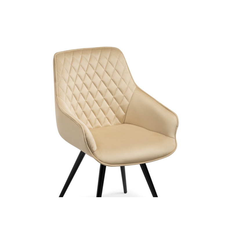 Кресло Эгел крутящееся бежевый / черный глянец