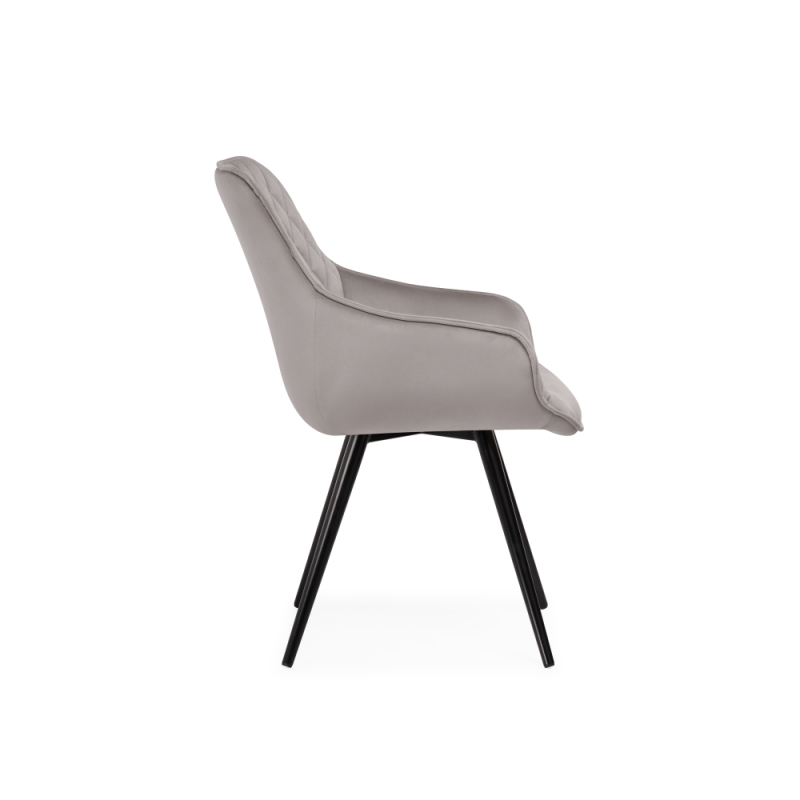 Кресло Эгел крутящееся серый / черный глянец