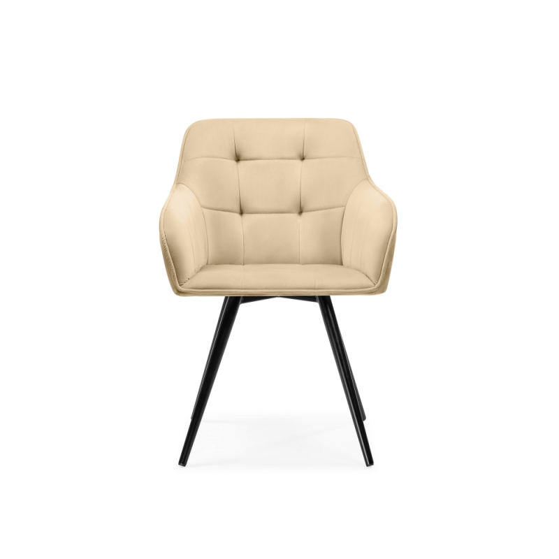 Кресло Идас крутящееся бежевый / черный глянец