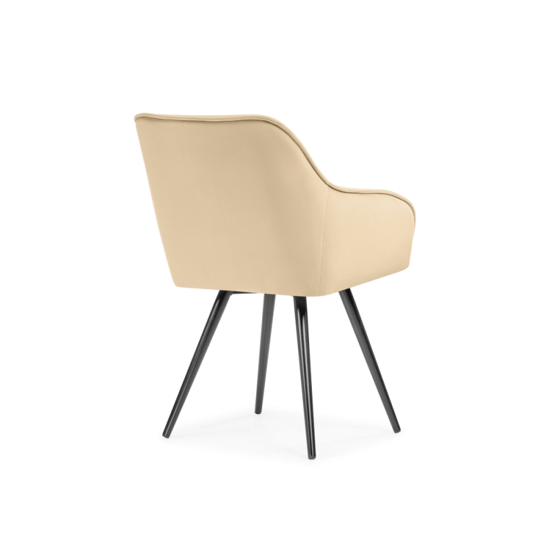 Кресло Идас крутящееся бежевый / черный глянец