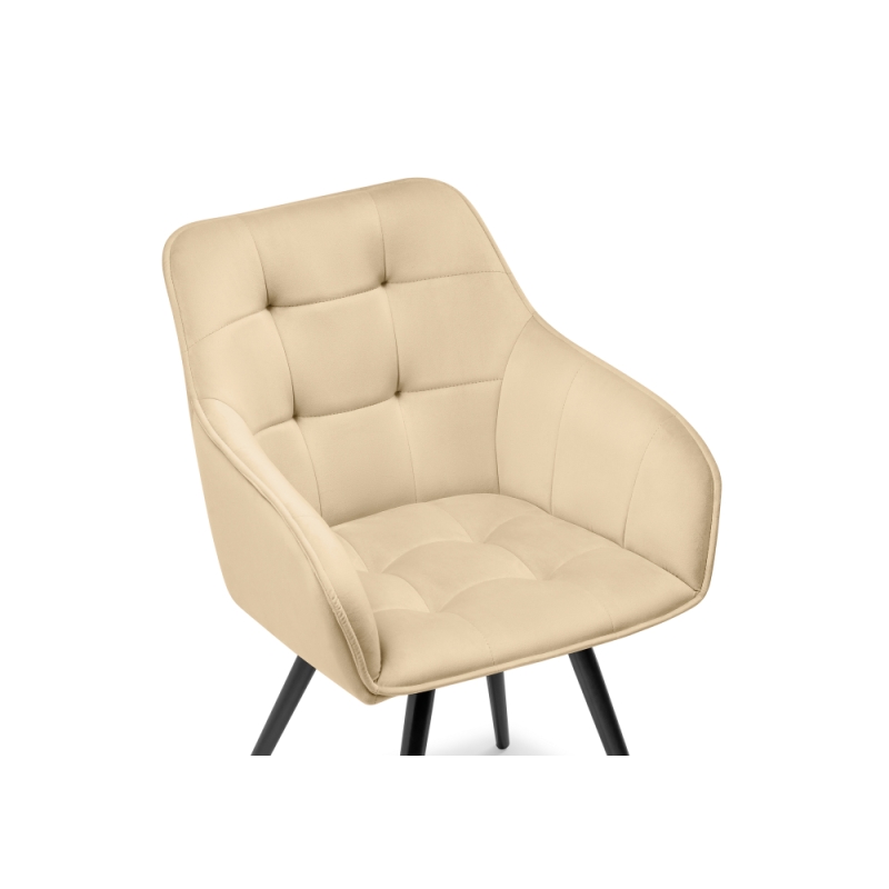 Кресло Идас крутящееся бежевый / черный глянец