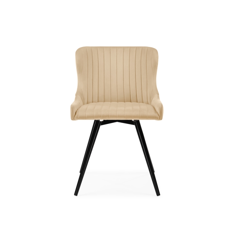 Кресло Хабри крутящееся бежевый / черный глянец