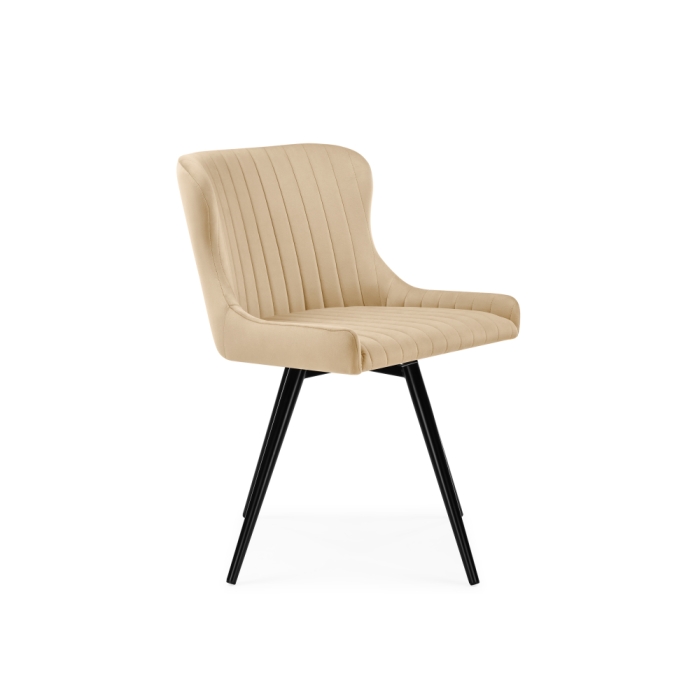 Кресло Хабри крутящееся бежевый / черный глянец