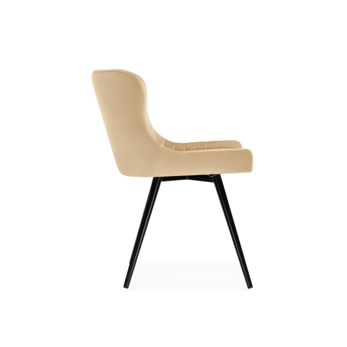 Кресло Хабри крутящееся бежевый / черный глянец