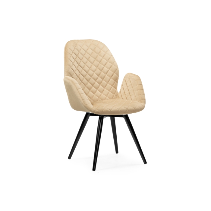 Кресло Муат крутящееся бежевый / черный глянец