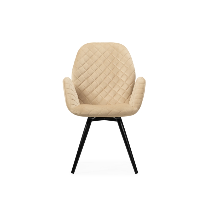 Кресло Муат крутящееся бежевый / черный глянец