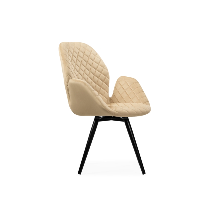 Кресло Муат крутящееся бежевый / черный глянец