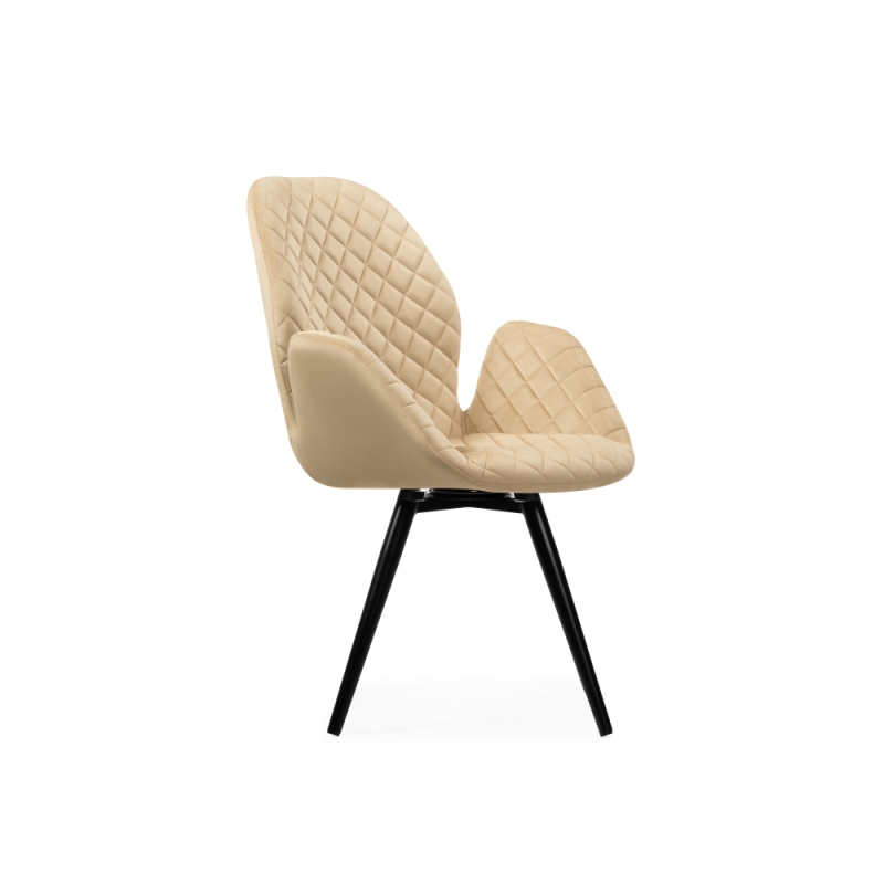 Кресло Муат крутящееся бежевый / черный глянец