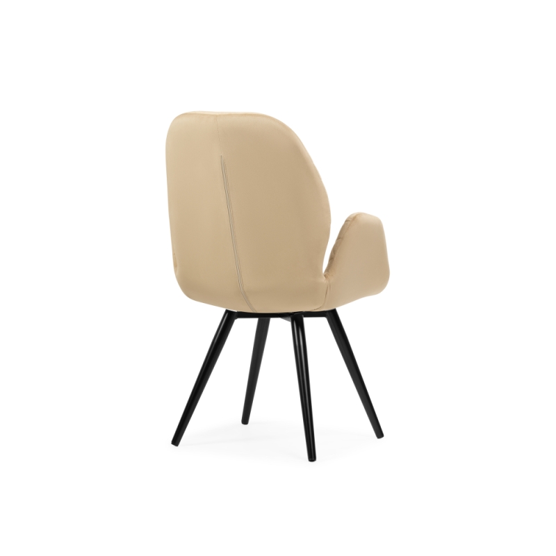 Кресло Муат крутящееся бежевый / черный глянец