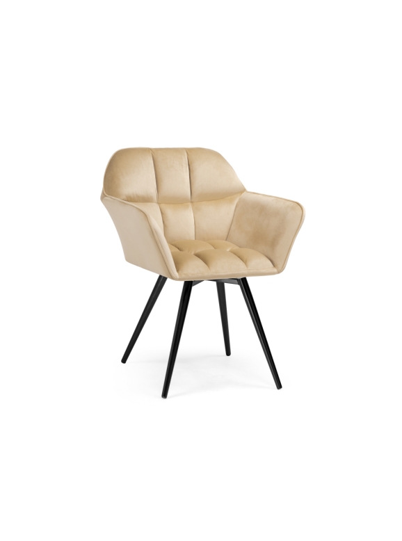 Кресло Ямес крутящееся бежевый / черный глянец