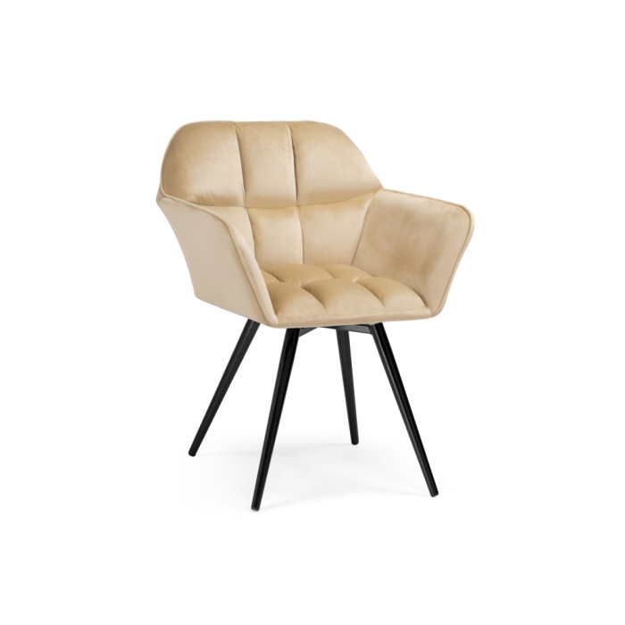 Кресло Ямес крутящееся бежевый / черный глянец