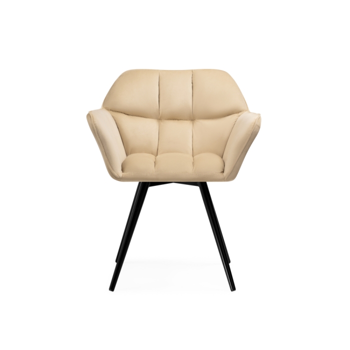 Кресло Ямес крутящееся бежевый / черный глянец