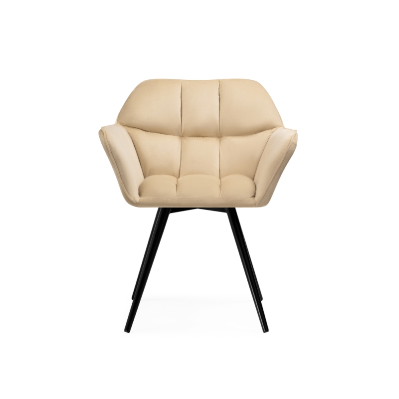 Кресло Ямес крутящееся бежевый / черный глянец