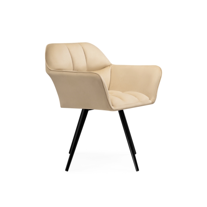 Кресло Ямес крутящееся бежевый / черный глянец