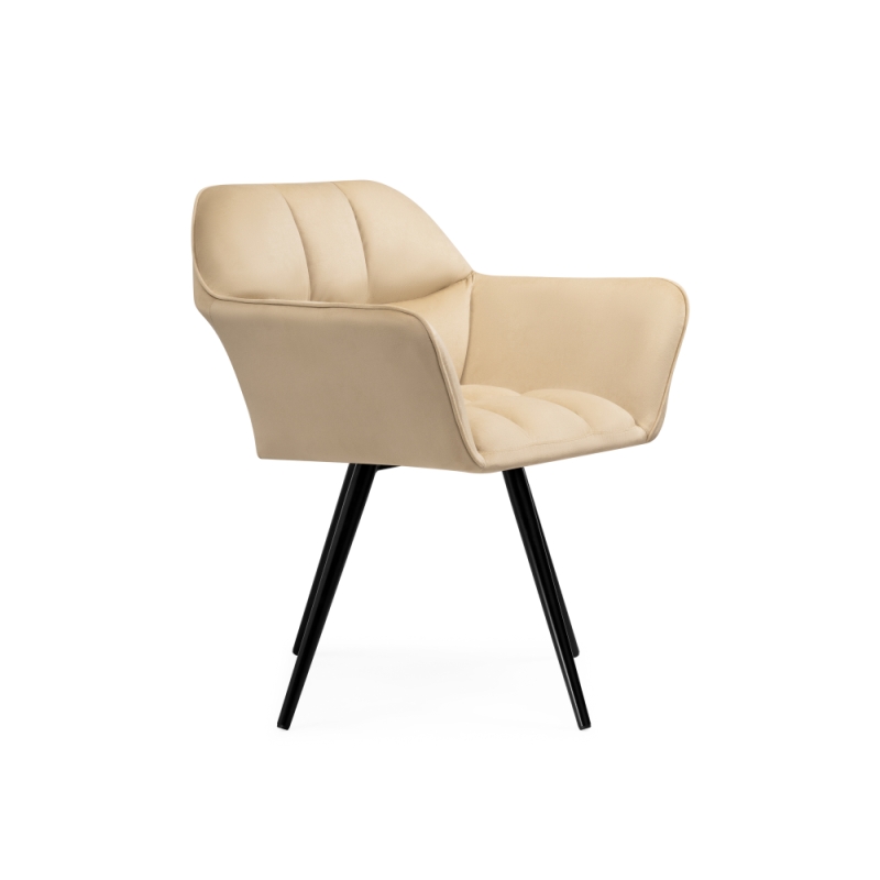 Кресло Ямес крутящееся бежевый / черный глянец