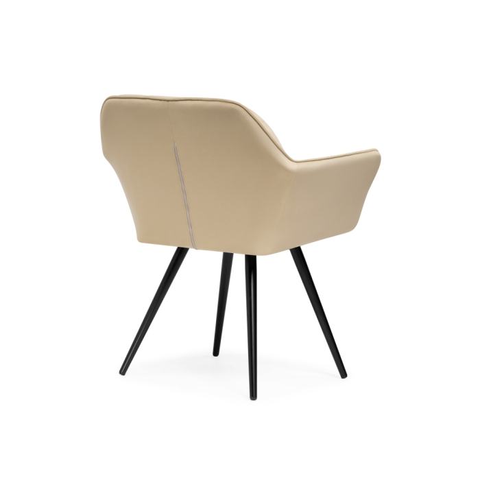 Кресло Ямес крутящееся бежевый / черный глянец