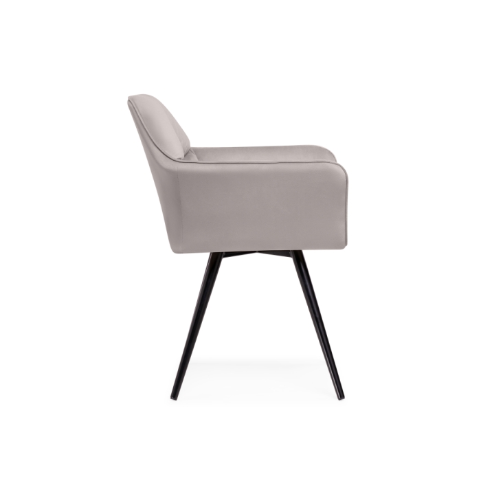 Кресло Ямес крутящееся серый / черный глянец