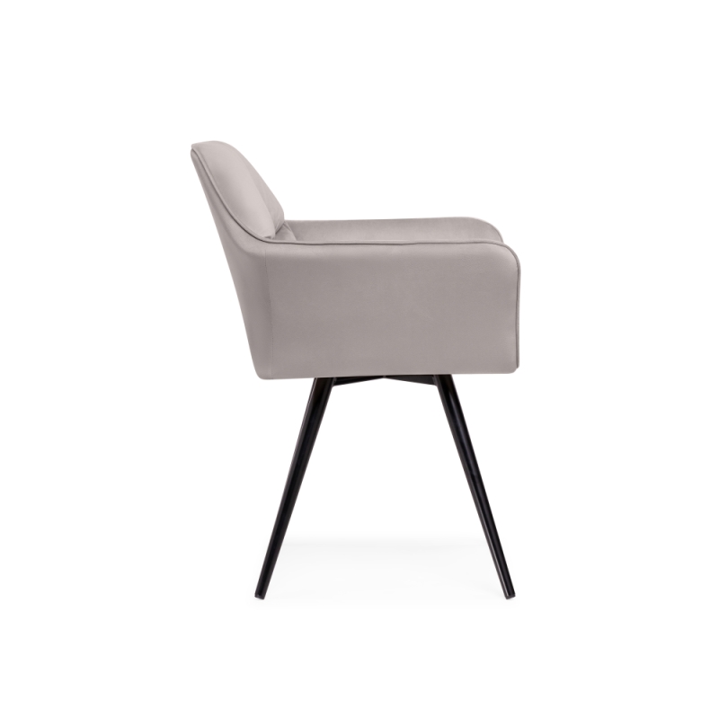 Кресло Ямес крутящееся серый / черный глянец