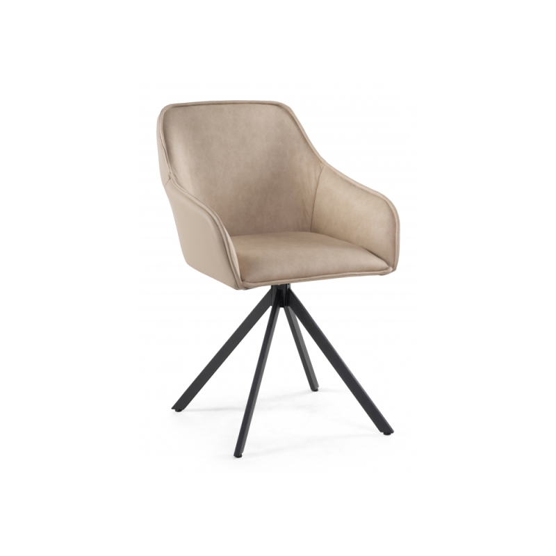 Кресло Лесли крутящееся бежевое / черное