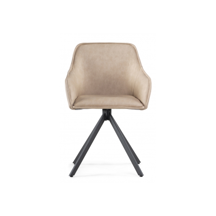 Кресло Лесли крутящееся бежевое / черное