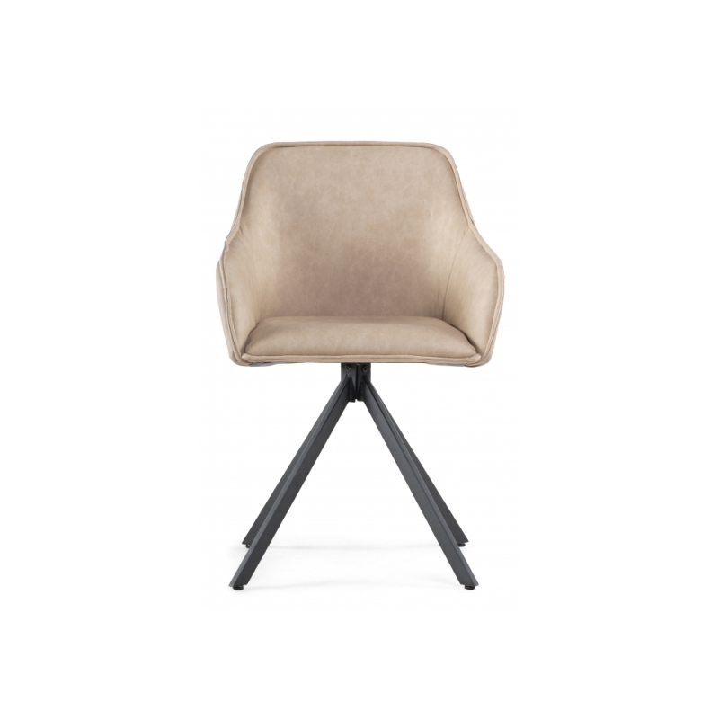 Кресло Лесли крутящееся бежевое / черное