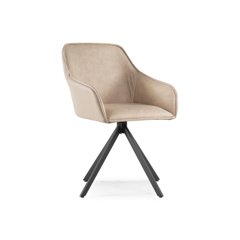 Кресло Лесли крутящееся бежевое / черное