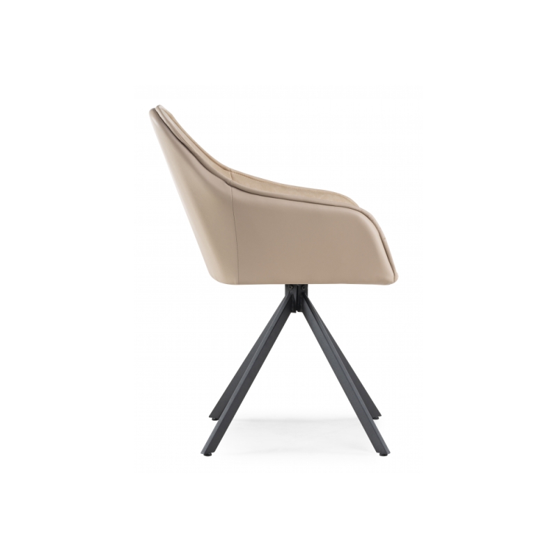 Кресло Лесли крутящееся бежевое / черное