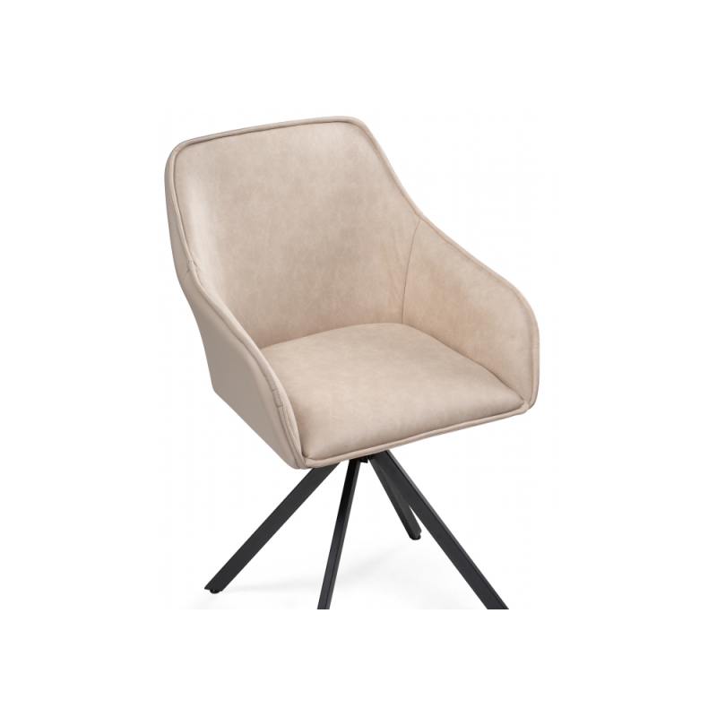 Кресло Лесли крутящееся бежевое / черное