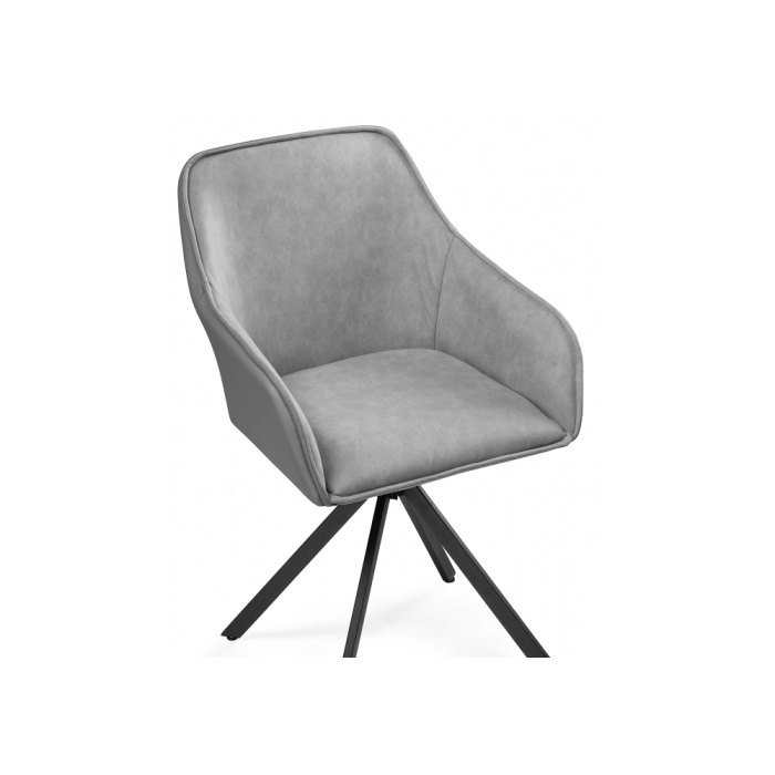 Кресло Лесли крутящееся серое / черное