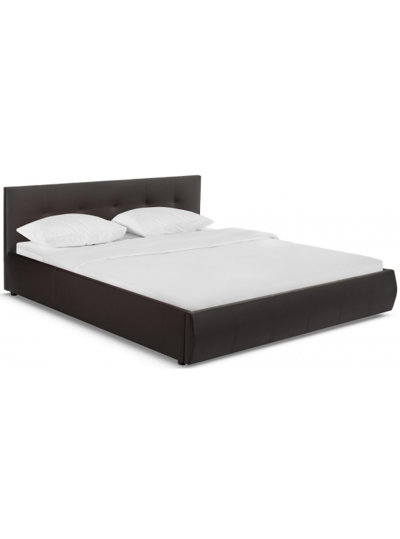 Кровать двуспальная Афродита 180 х 200 см с ПМ эко кожа коричневая
