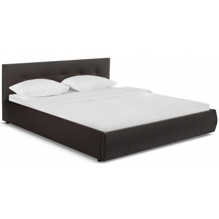 Кровать двуспальная Афродита 180 х 200 см с ПМ эко кожа коричневая
