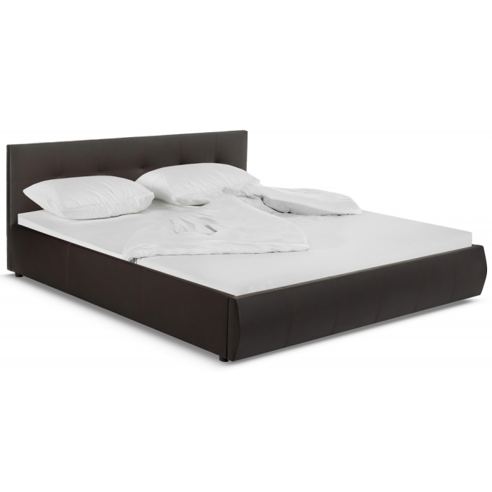 Кровать двуспальная Афродита 180 х 200 см с ПМ эко кожа коричневая