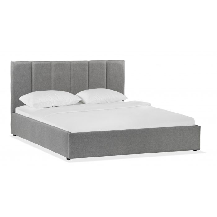 Кровать двуспальная Афродита-3 160 х 200 см с ПМ рогожка серая