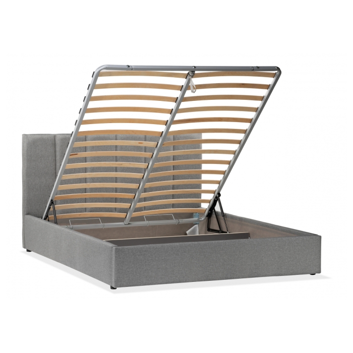 Кровать двуспальная Афродита-3 160 х 200 см с ПМ рогожка серая