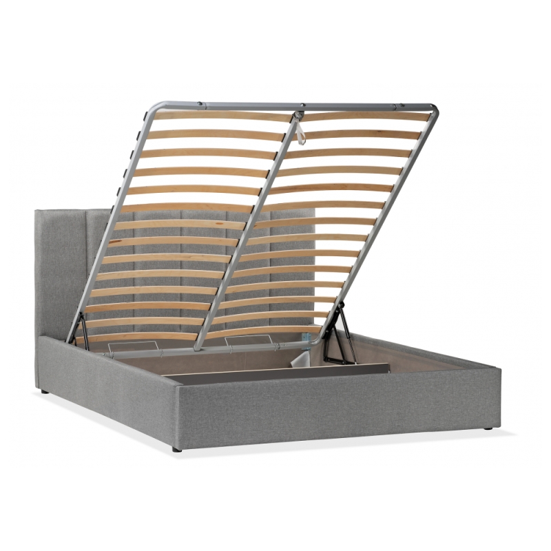 Кровать двуспальная Афродита-3 160 х 200 см с ПМ рогожка серая