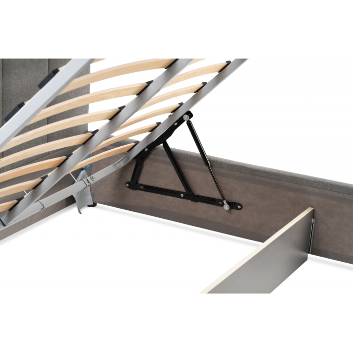 Кровать двуспальная Афродита-3 160 х 200 см с ПМ рогожка серая