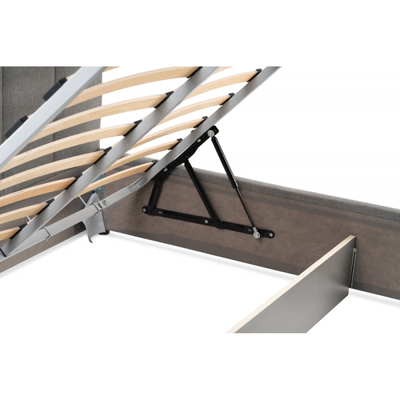 Кровать двуспальная Афродита-3 160 х 200 см с ПМ рогожка серая