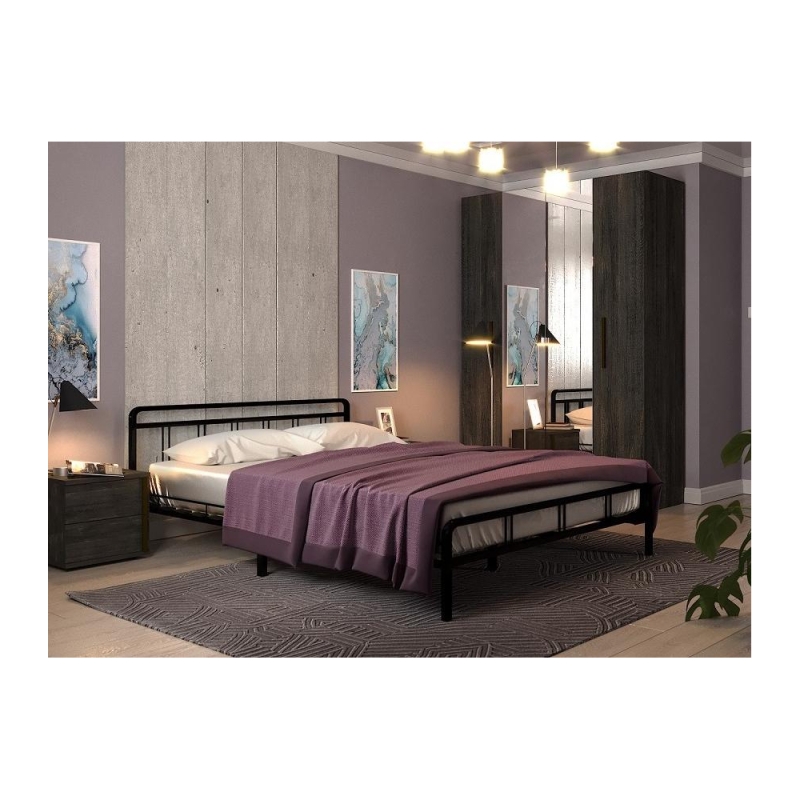 Двуспальная кровать Рейк 160х200 черная