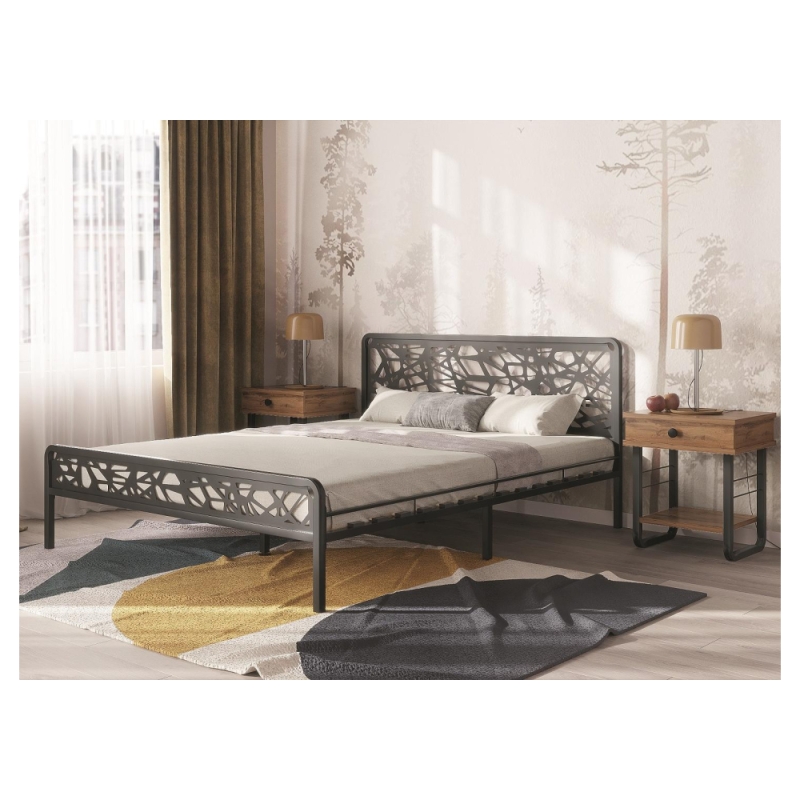 Прикроватная тумба Малгома черная / дуб вотан