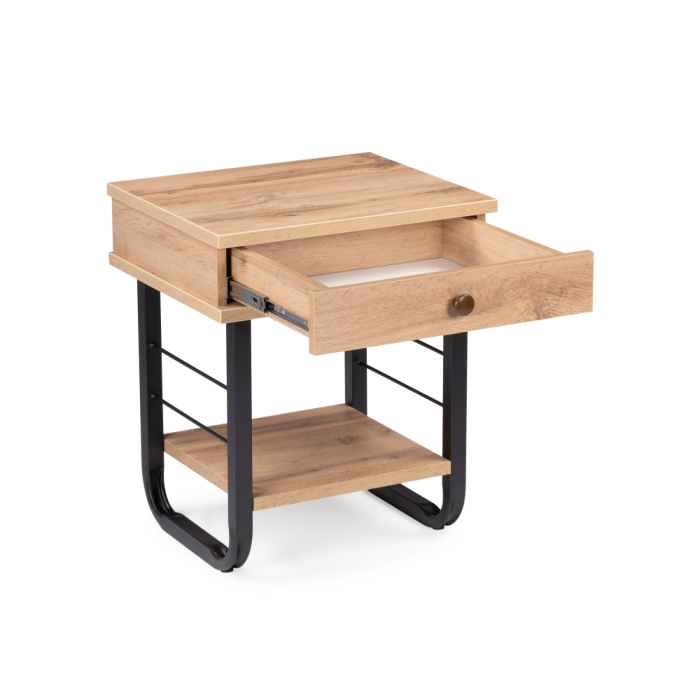 Прикроватная тумба Малгома черная / дуб вотан