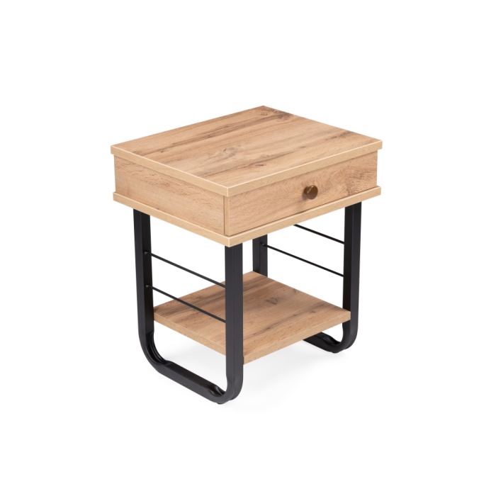 Прикроватная тумба Малгома черная / дуб вотан