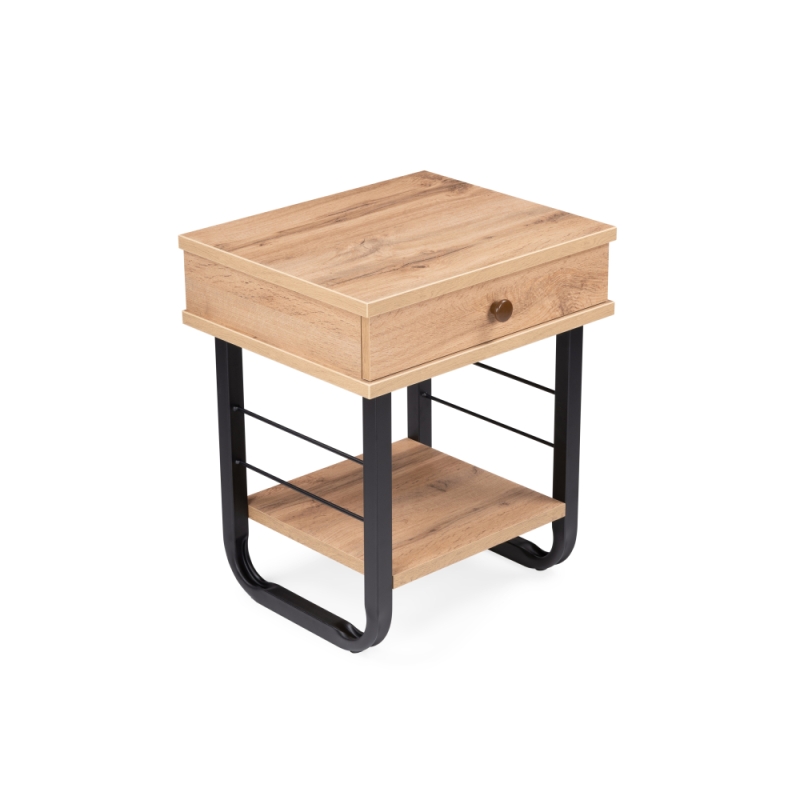 Прикроватная тумба Малгома черная / дуб вотан