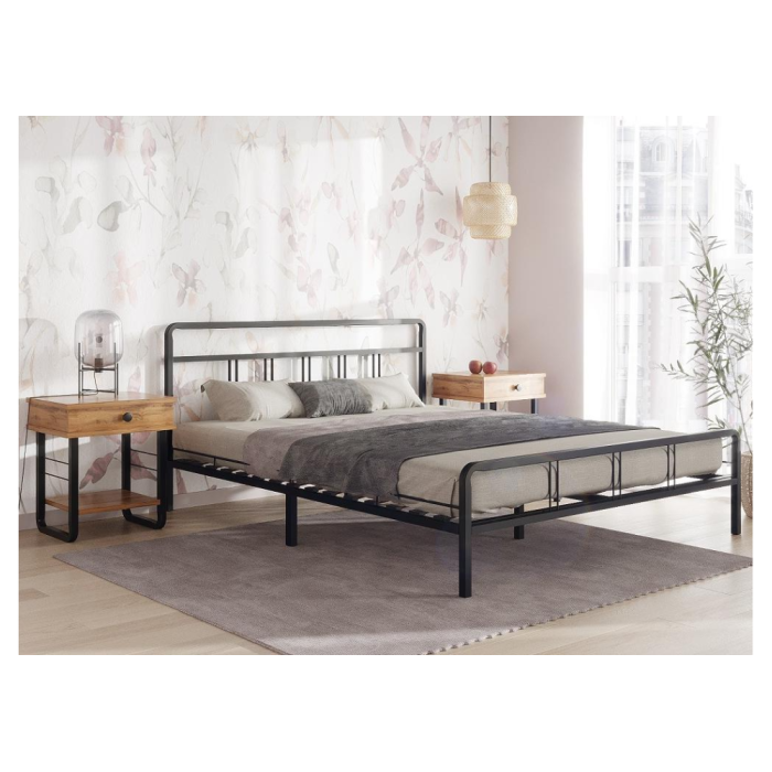 Полутораспальная кровать Рейк 140х200 черная