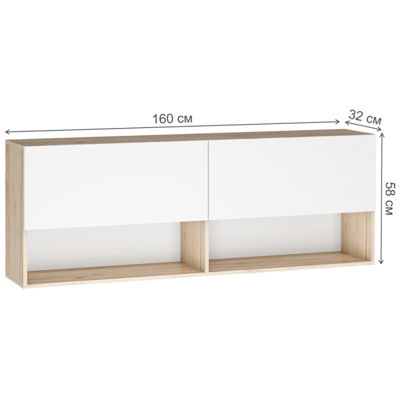 Модульная гостиная Алетра дуб крафт серый / глянец белый комплектация 1