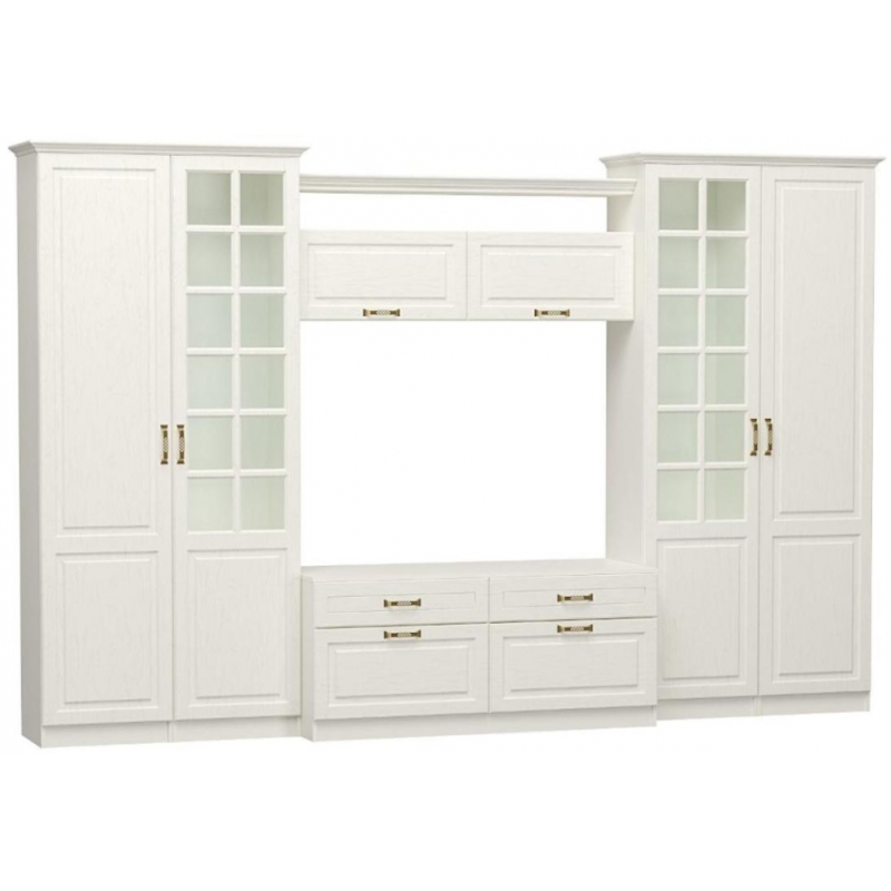 Модульная гостиная Ливерпуль белый / ясень ваниль НМ-1012-100 комплектация 3