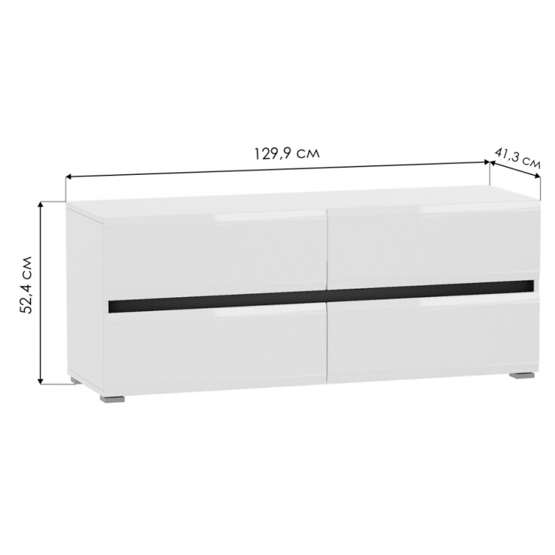 Готовая гостиная Сейдиль белый премиум / черный / белый глянец комплектация 2