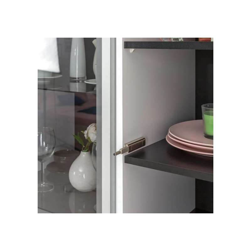 Готовая гостиная Сейдиль белый премиум / черный / белый глянец комплектация 2