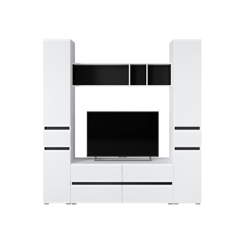 Готовая гостиная Сейдиль белый премиум / черный / белый глянец комплектация 3