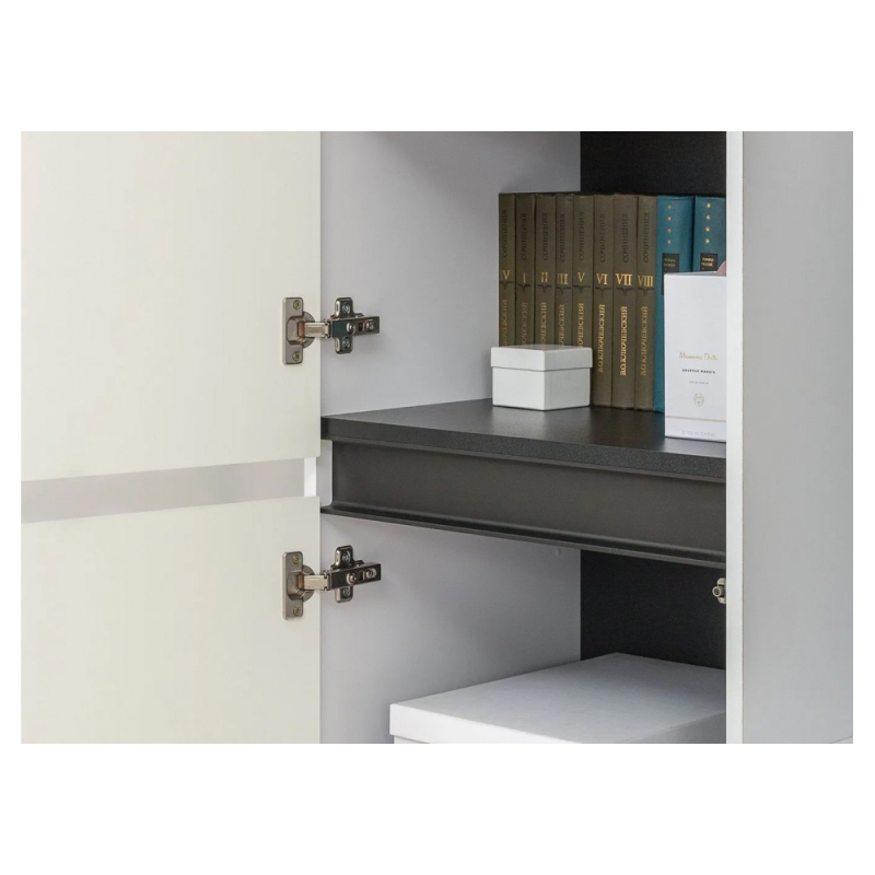 Готовая гостиная Сейдиль белый премиум / черный / белый глянец комплектация 3