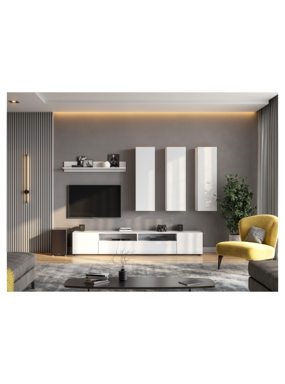 Модульная гостиная Валенсия комплектация 1 белый текстурный